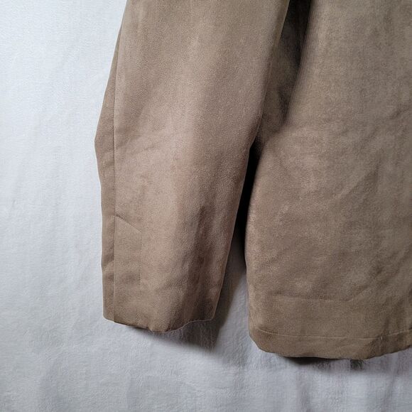 SLATE & STONE Slates Men's XL Brown Tan Faux Suede Lined Button Work Jacket - Picture 3 of 10
